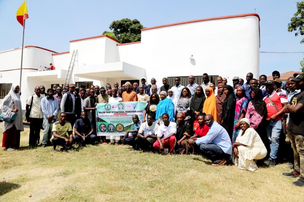 Community gathering outside MATIF center